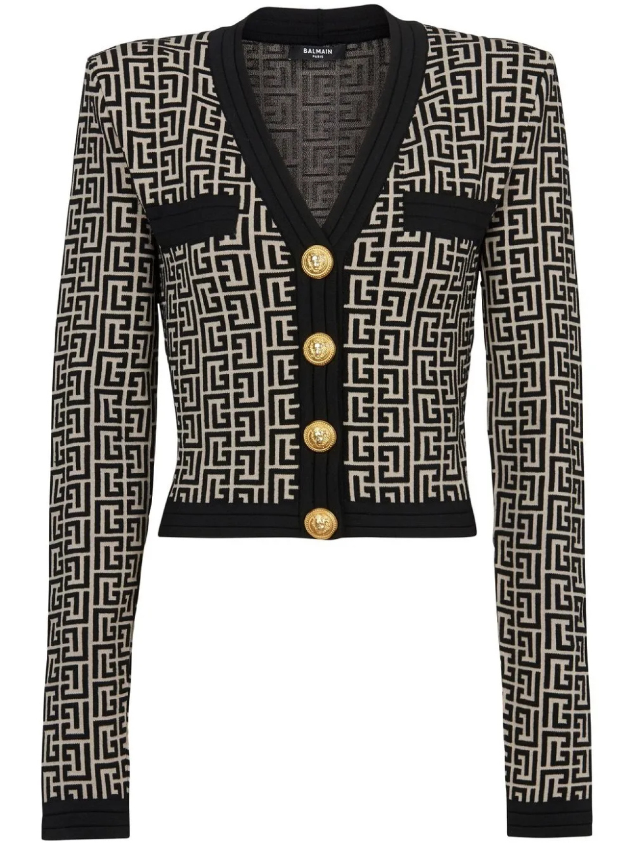 

Balmain укороченный кардиган с монограммой, черный