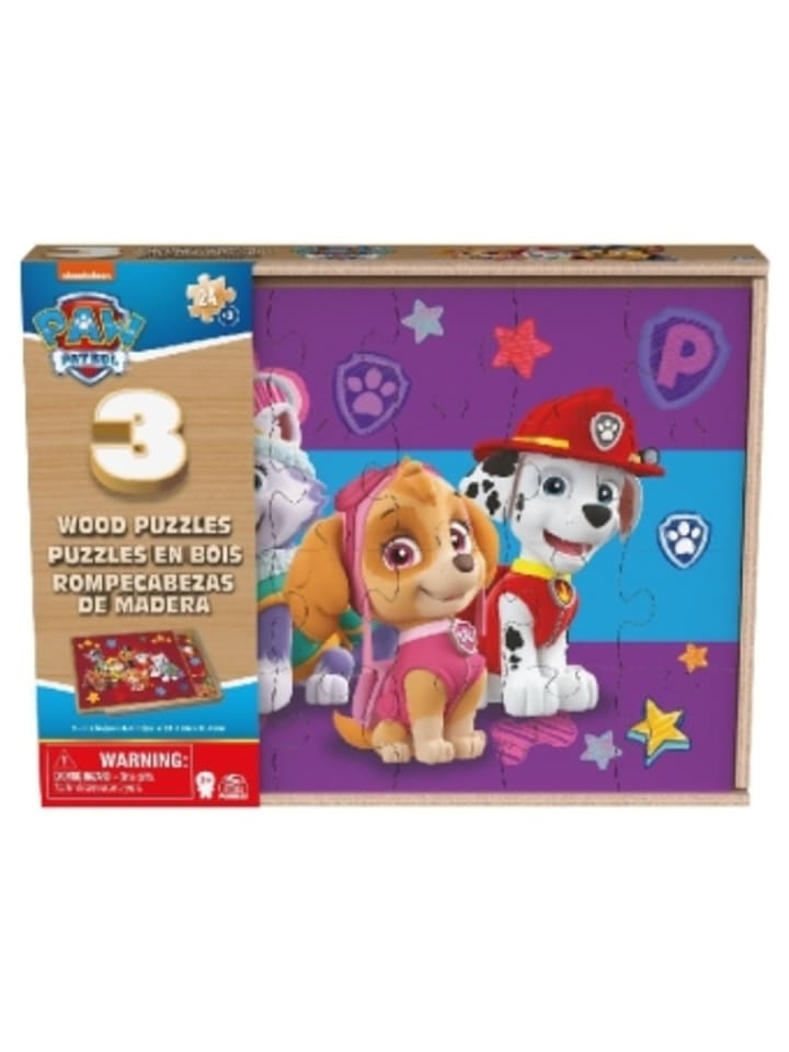 

Игра - Набор из 3 деревянных пазлов по мотивам мультфильма «Щенячий патруль» с компьютерной графикой