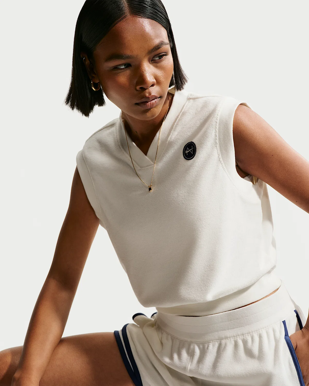 Женский топ Nike Sportswear Chill Terry, Sail — фото 3