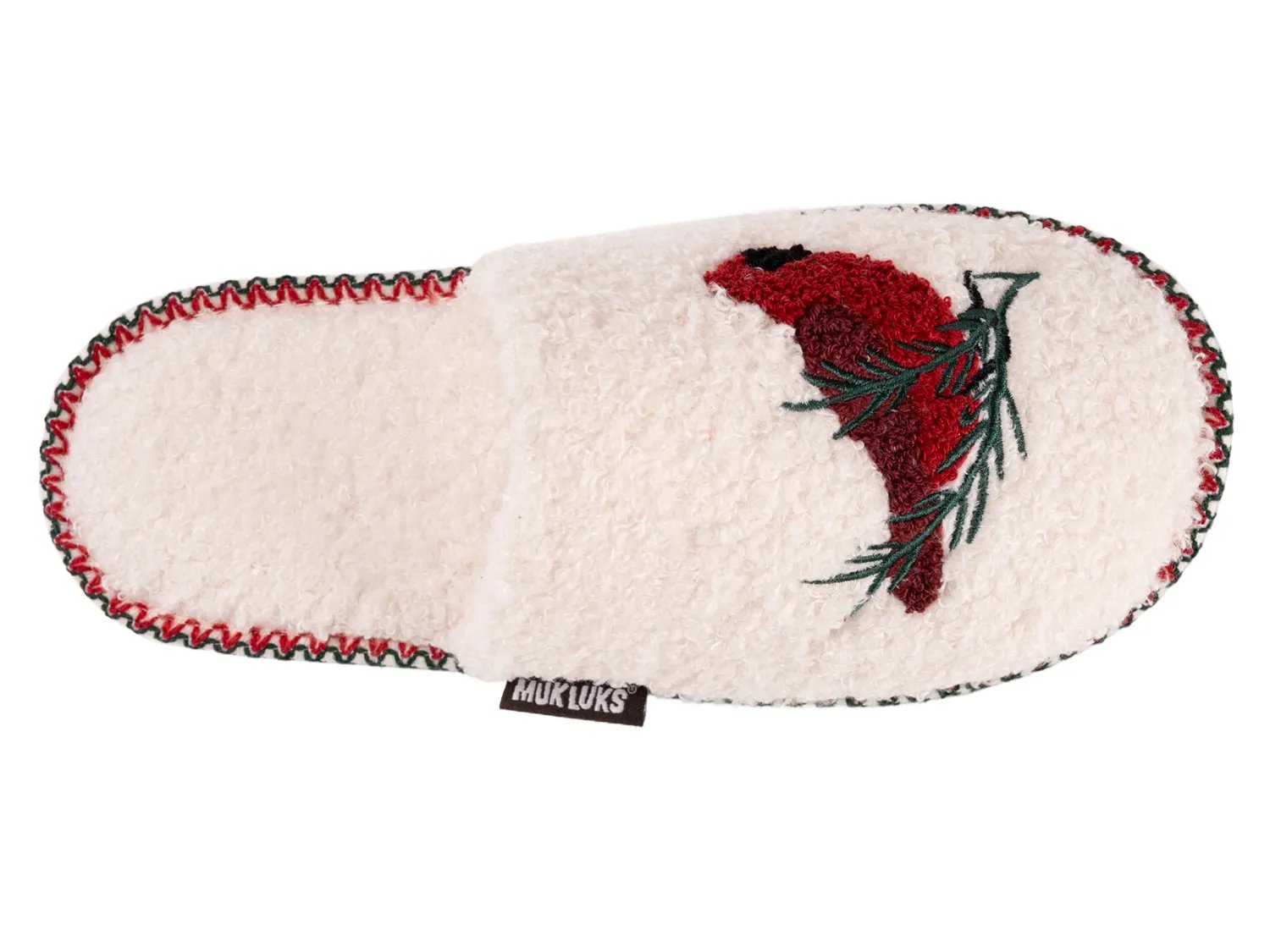 Тапочки MUK LUKS Novelty Punch Needle Slipper - Women's, White Cardinal — фото 4