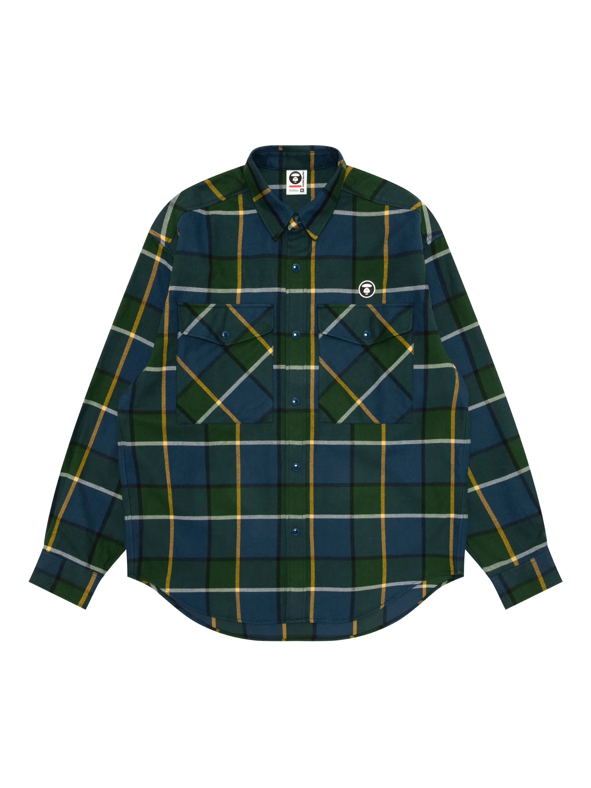 

Клетчатая рубашка с нашивкой-логотипом Aape By A Bathing Ape, синий