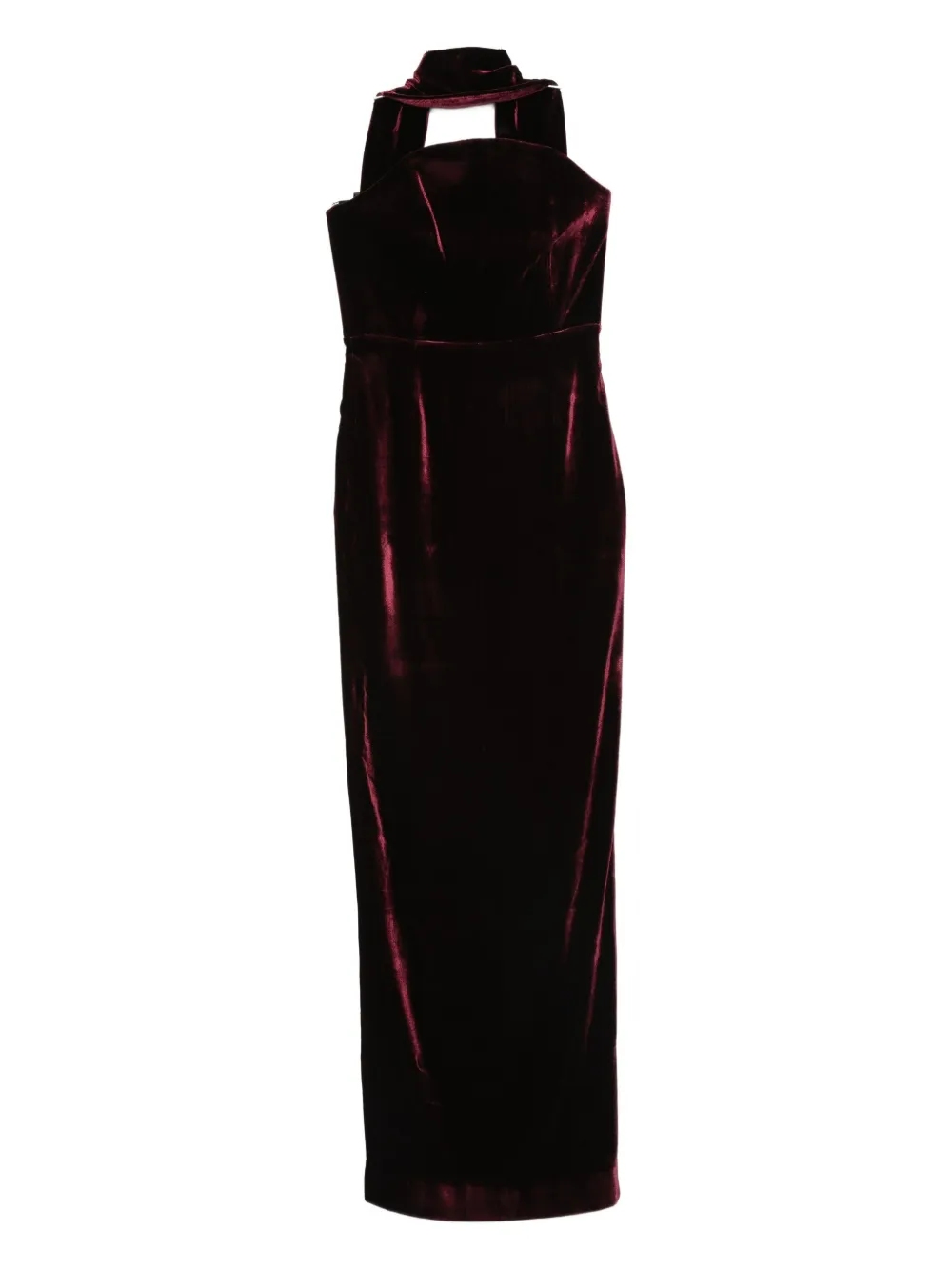 

Бархатное платье с халтер-воротом Roland Mouret, красный