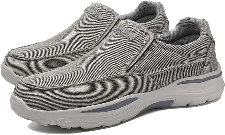 

Мужские тканевые туфли-лоферы на шнуровке, прогулочные кроссовки, удобная обувь, весенние дышащие Odipon, серый