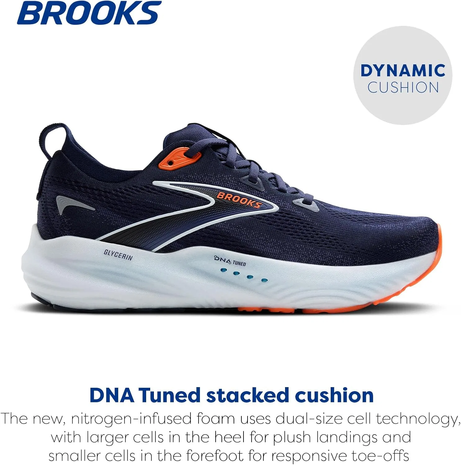 Мужские кроссовки Brooks Glycerin 22, оранжевый/голубой — фото 2