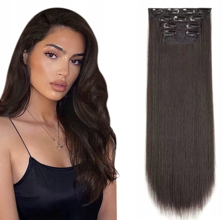 

Наращивание волос на заколке, 60 см, коричневый, как натуральный Inna Marka