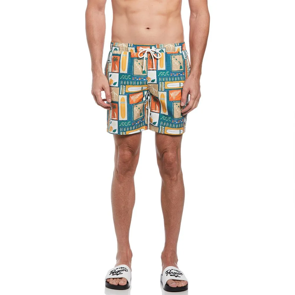 

Плавки Original Penguin Recycled Polyester Aop Surf Pete, разноцветный