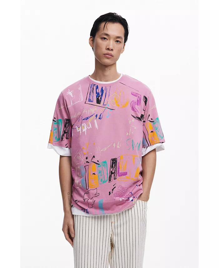 

Мужская футболка Brushstroke Desigual, красный