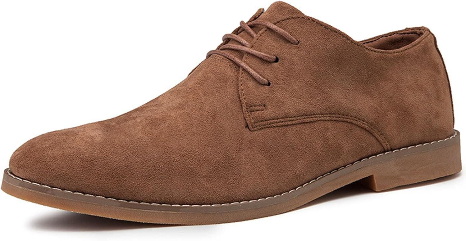

Мужские модные замшевые туфли-оксфорды в британском стиле с острым носком, для делового и повседневного стиля, удобные, с нескользящей подошвой, классические туфли для торжественных случаев Zppordmr, коричневый