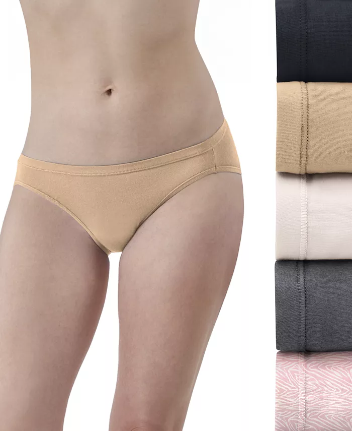 

Женское нижнее белье-бикини Ultimate ComfortSoft, комплект из 5 пар, размер 42W5CS Hanes, коричневый/бежевый