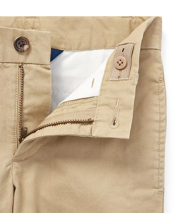 Брюки прямого кроя из твила для малышей и мальчиков Polo Ralph Lauren, коричневый/бежевый — фото 3