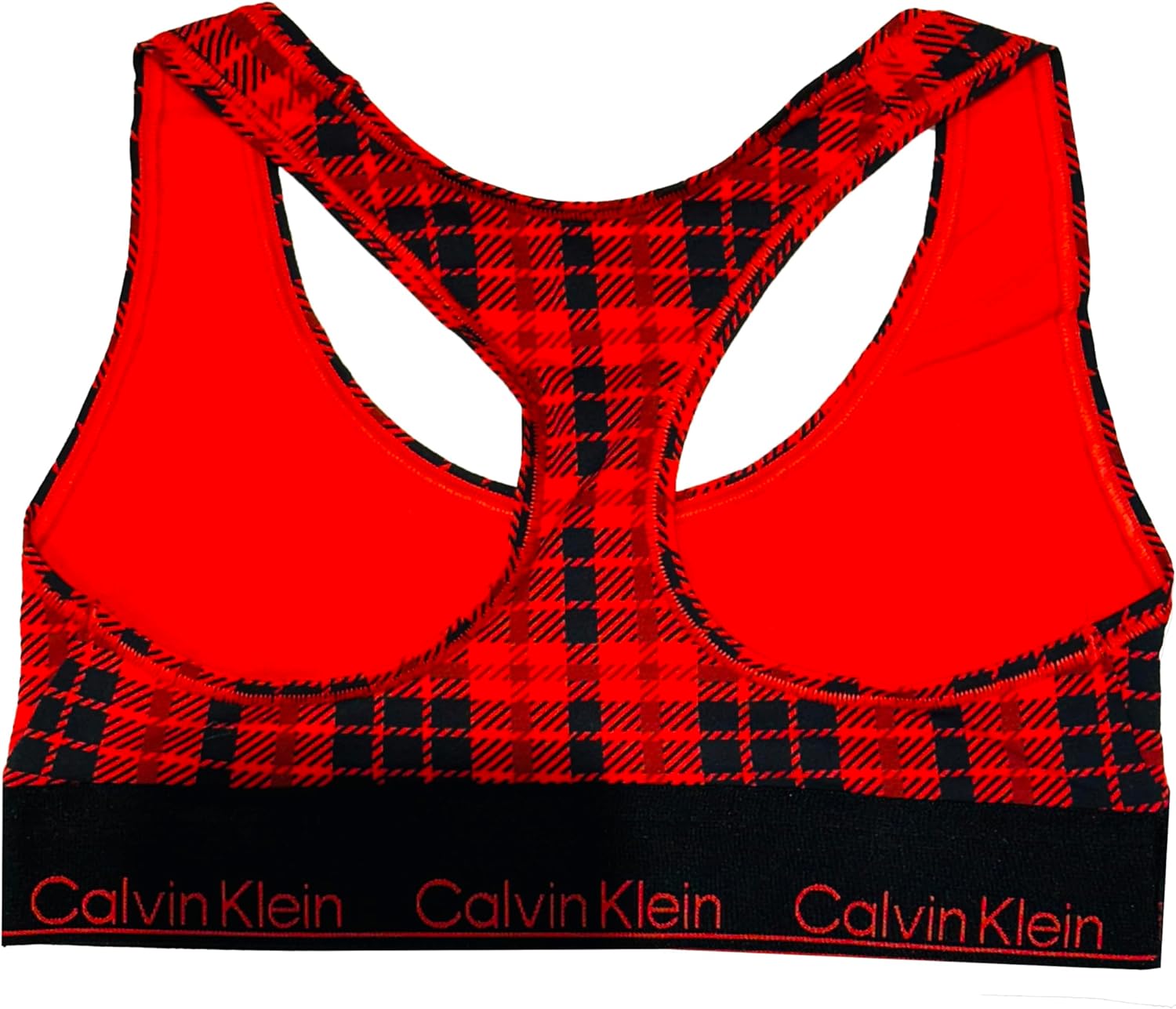 Бюстгальтер Calvin Klein Womens Modern Cotton Unlined Wireless Bralette, красный/черный — фото 2