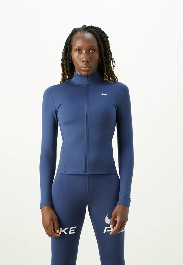 Одна облегающая тренировочная куртка Nike Performance, Midnight Navy/White — фото 3
