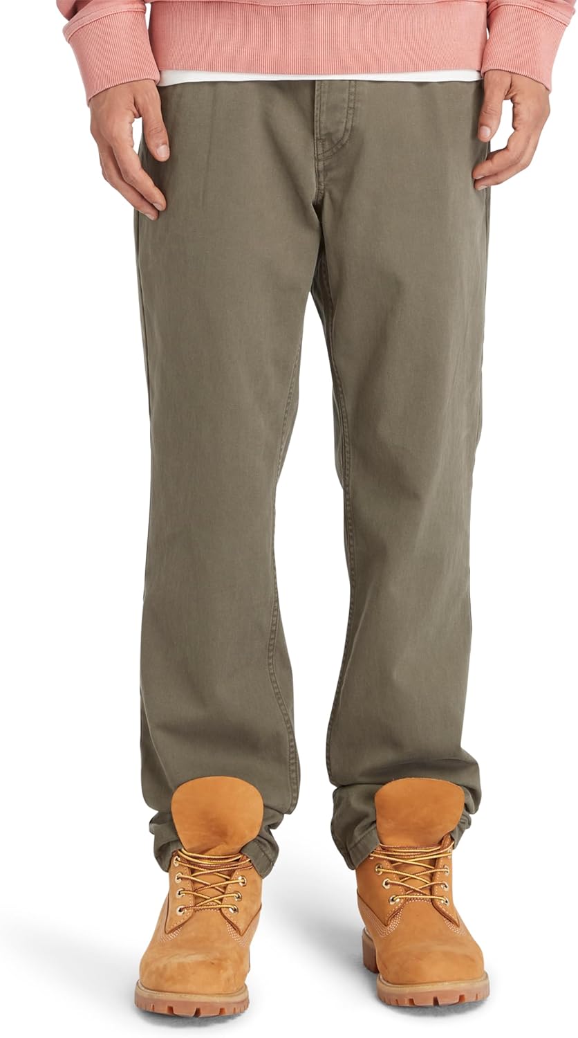 

Timberland мужские потертые брюки из плотного твила с пятью карманами, Green