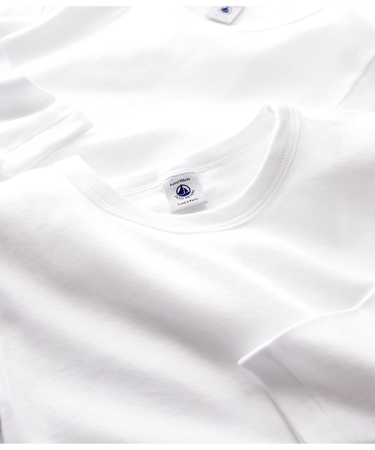 Комплект из 2 белых футболок с длинными рукавами PETIT BATEAU, Color 1 — фото 3
