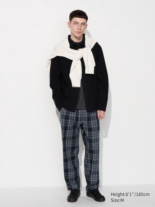 

Легкие фланелевые брюки в клетку Uniqlo, серый