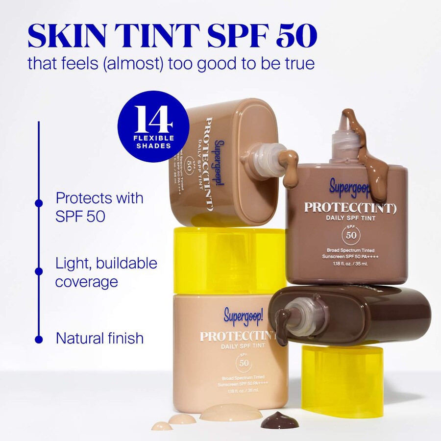 Крем для лица SPF50 SUPERGOOP! Protec(tint) Daily Tint Солнцезащитный тонирующий для кожи с эктоином, /, 20C — фото 3