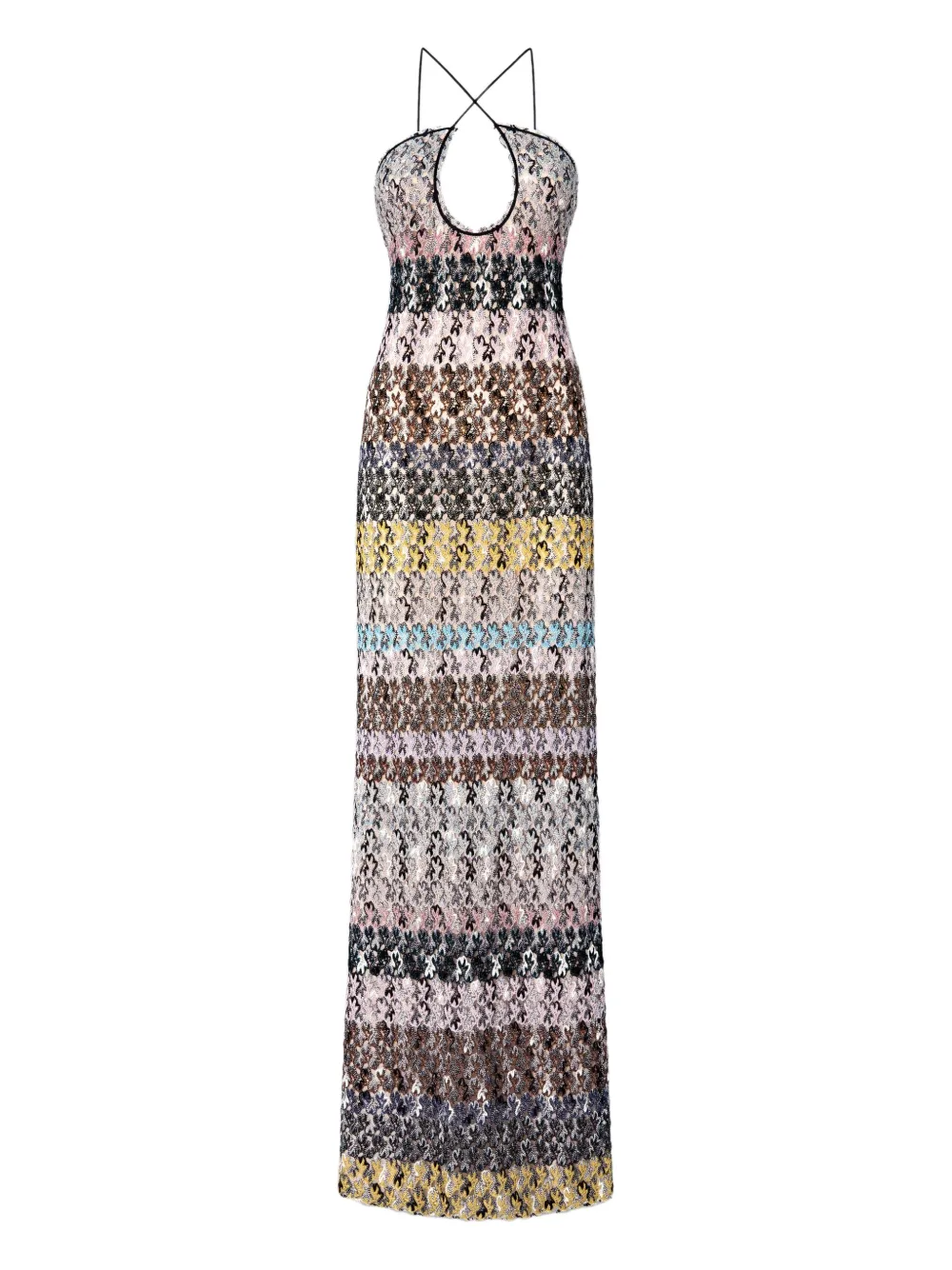 

Платье макси с перекрещивающимся узором Missoni, нейтральный