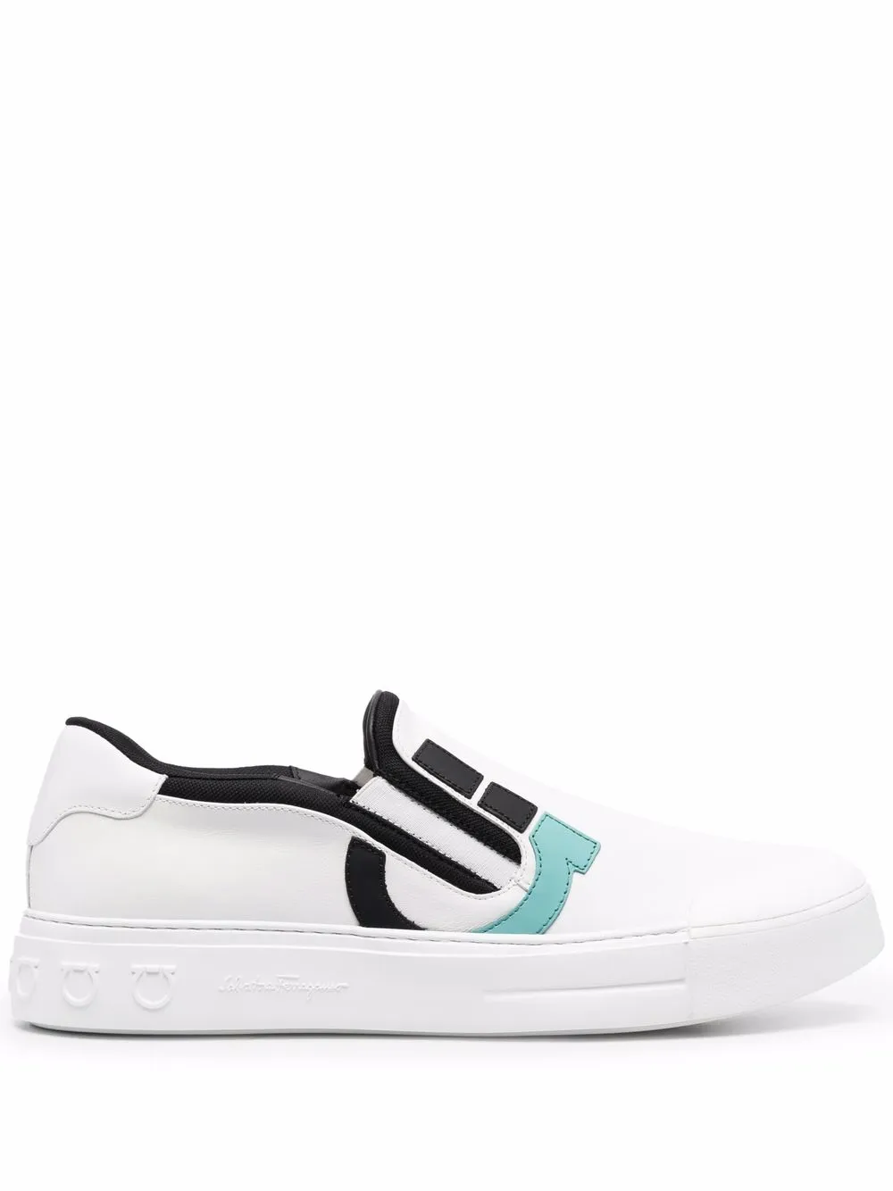 

Слипоны с декором Gancini Ferragamo, белый