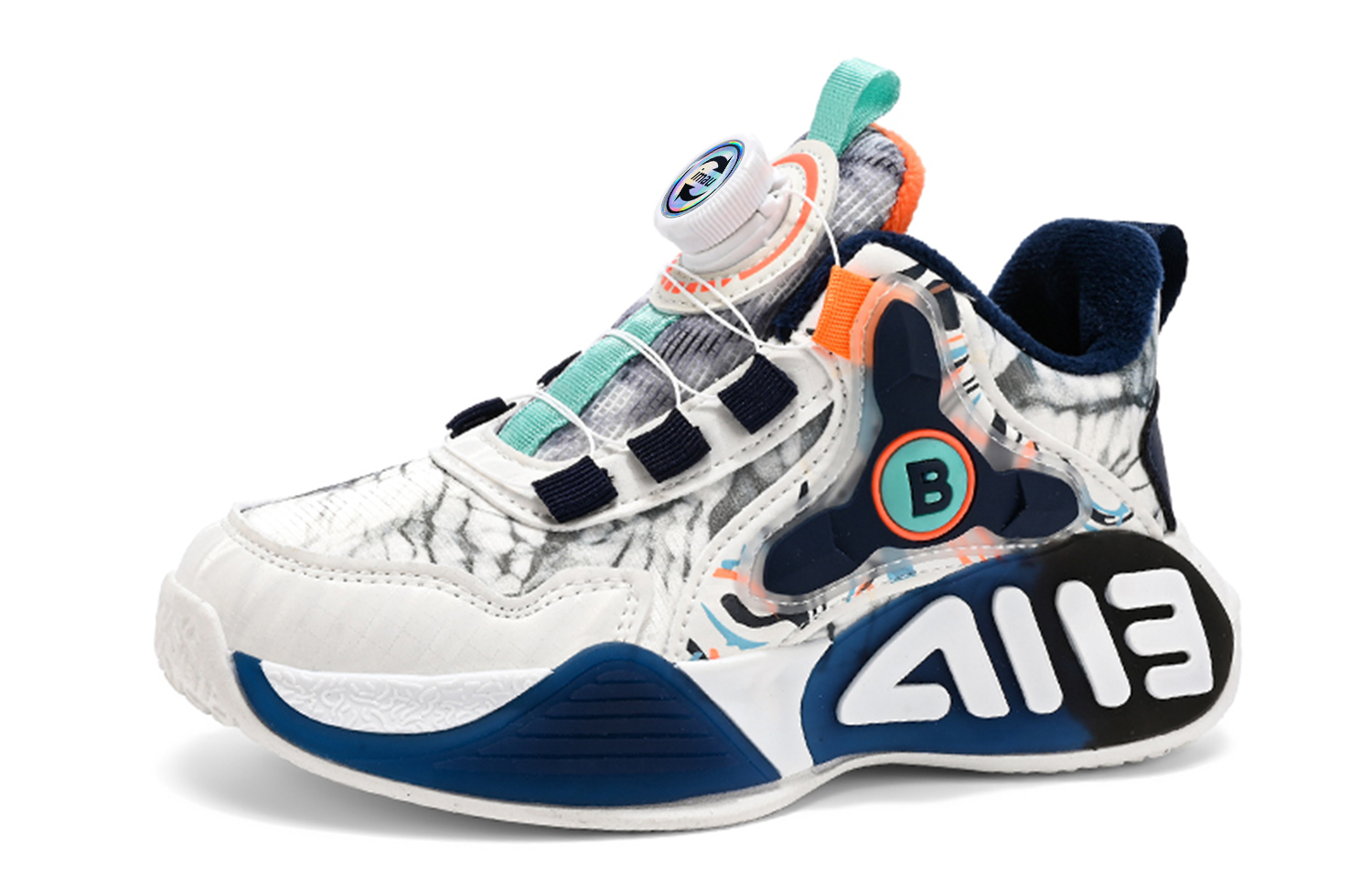 

Детские баскетбольные кроссовки с противоскользящей амортизацией и дышащим верхом IMAU, denim синий (fleece-lined)