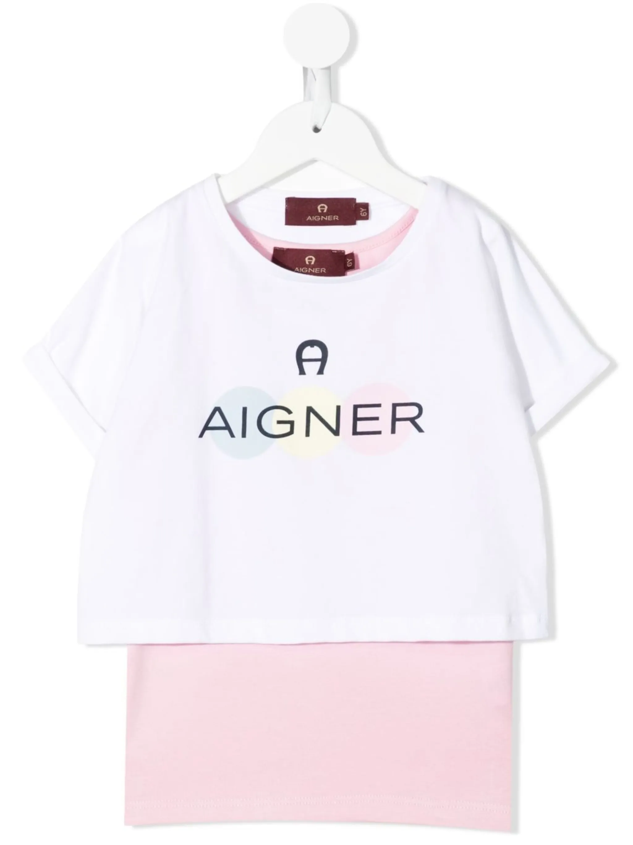 

Многослойный топ с логотипом Aigner Kids, белый