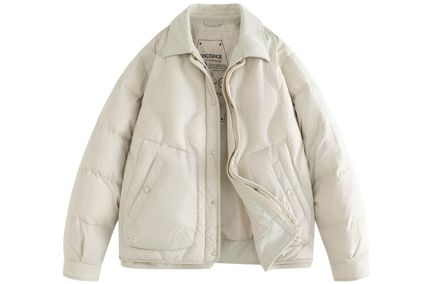 

Пуховик женский с лацканами легкий WARRIOR, экрю