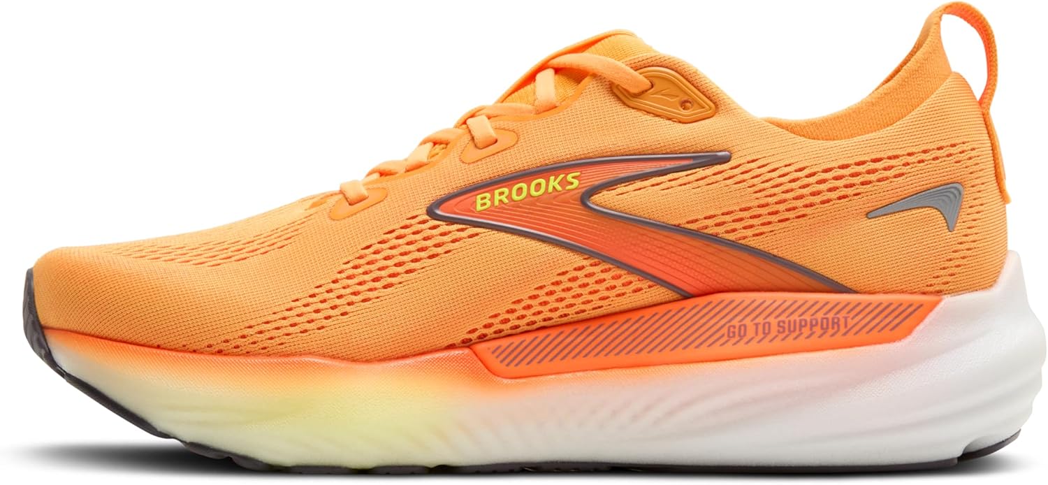 Мужские беговые кроссовки Brooks Glycerin GTS 22 с поддержкой, белый/оранжевый — фото 3