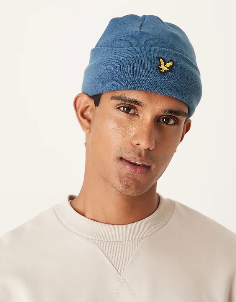 

Шапочка Lyle & Scott Headwear из хлопка и мериноса цвета x862 deep water