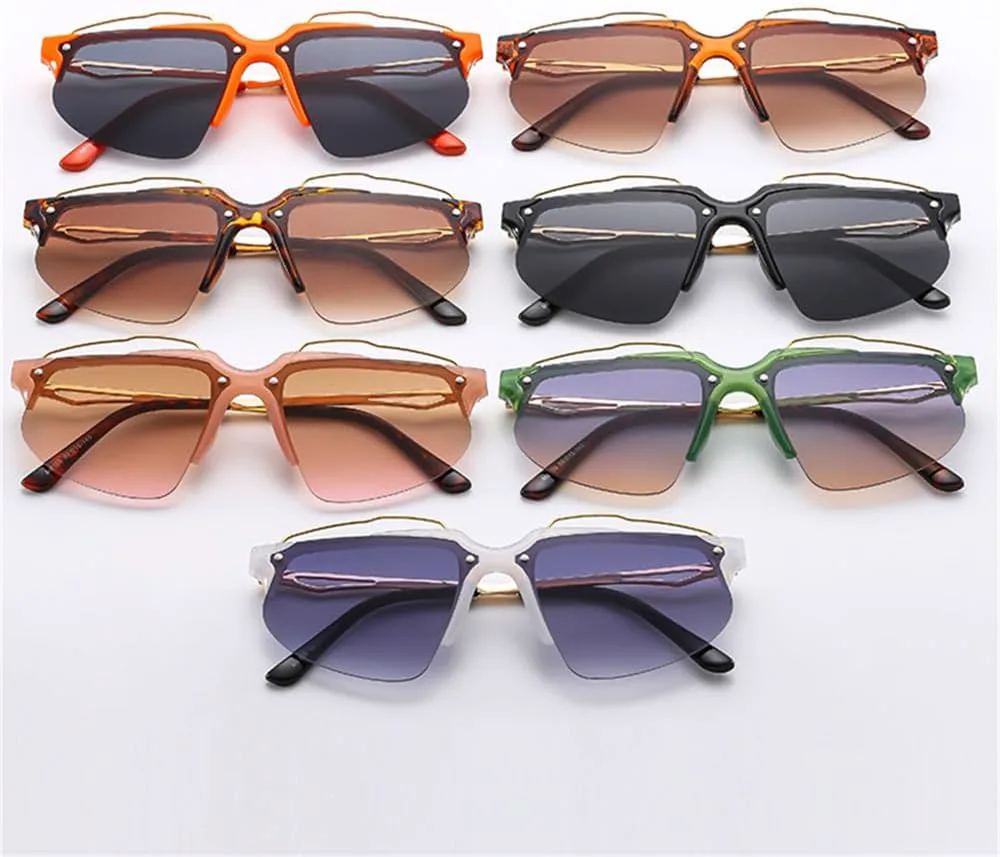 

Солнцезащитные очки 2027 года для женщин, ретро-градиентная безрамочная металлическая оправа, очки для занятий спортом на открытом воздухе для мужчин MTZJH, 5