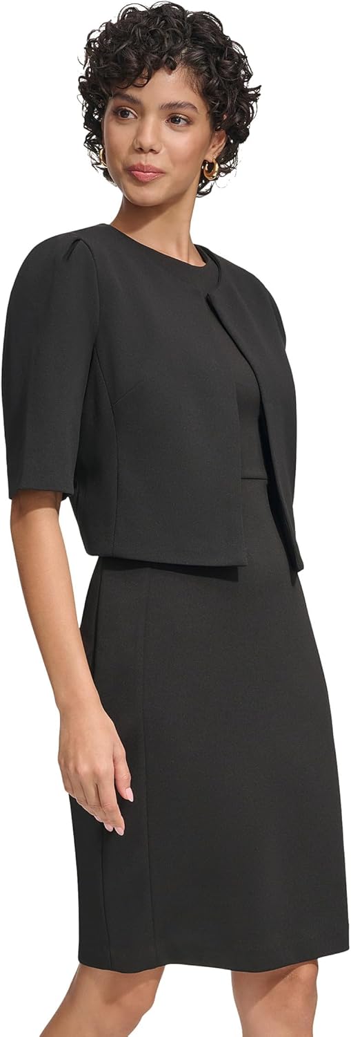 

Женская водолазка Calvin Klein с длинным рукавом из крепа Scuba, Black