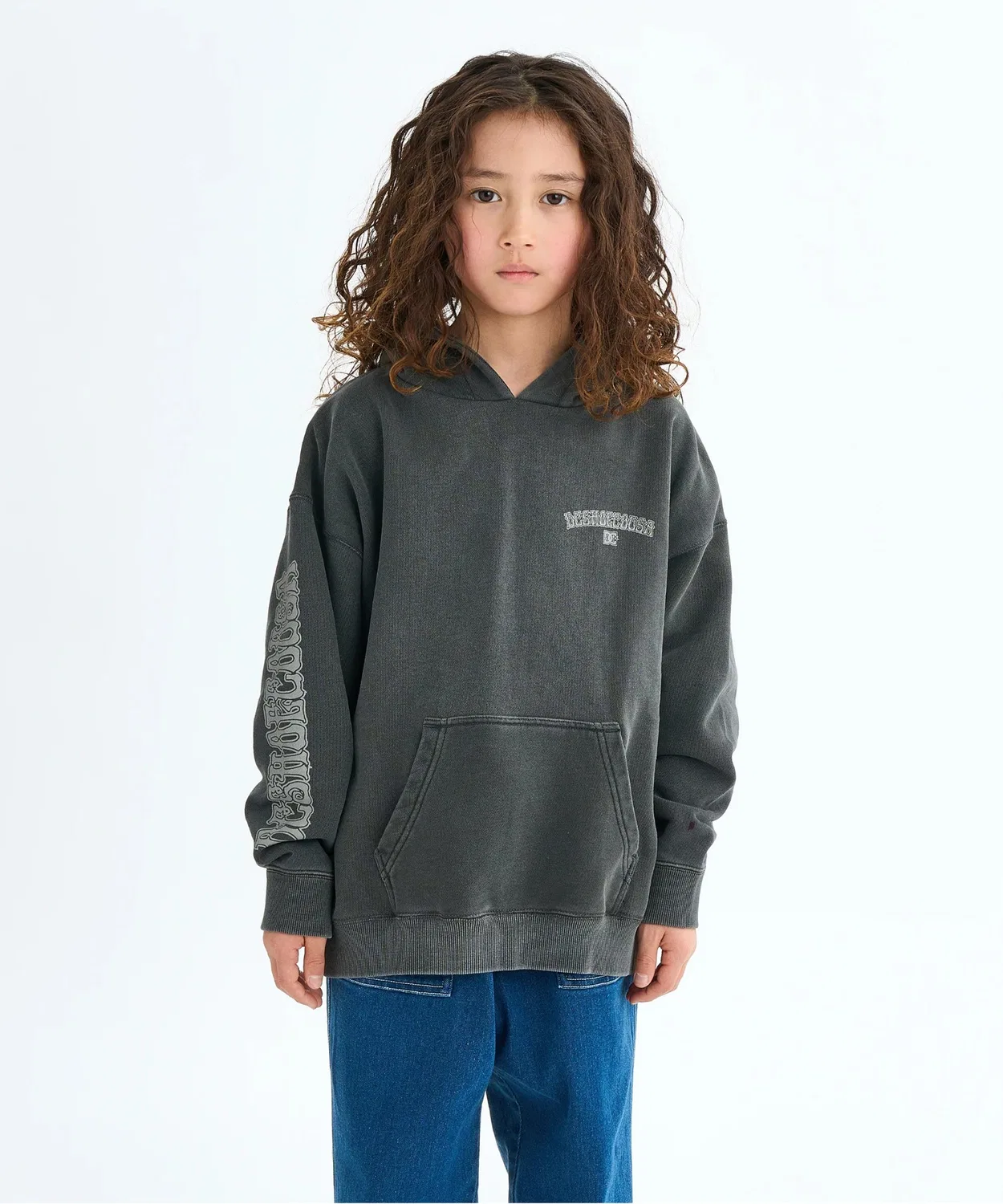Детская кофта-худи DC Skate Skull Pullover, чёрный с розовым