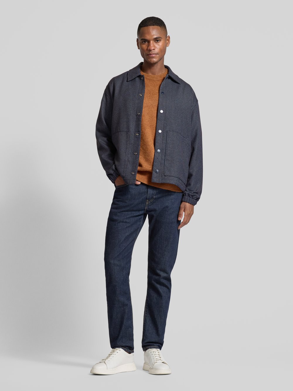 

Куртка-рубашка прямого кроя с накладными карманами Scotch & Soda, темно-синий