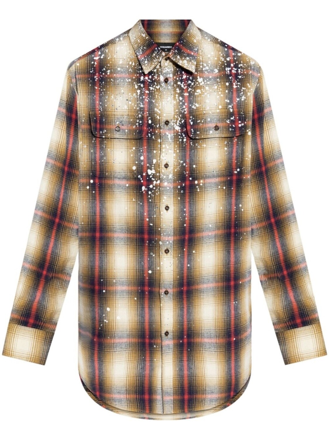 

Dsquared2 рубашка в клетку DSQUARED2 с кристаллами, коричневый