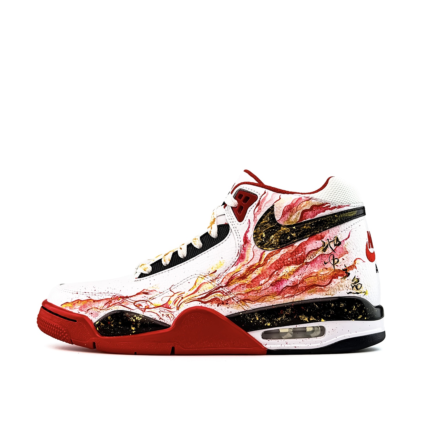 Flight Legacy Flame Koi Pattern Special Shopping Bag с амортизацией, устойчивый к истиранию и скольжению, Mid top Nike, белый красный черный золото special shopping bag — фото 3