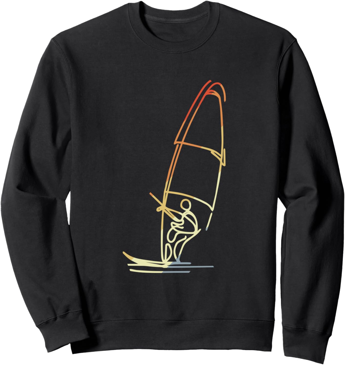 

Винтажная толстовка для любителей виндсерфинга с эскизом виндсерфинга Funny Windsurfing Fan T-Shirts And Giveaways, черный