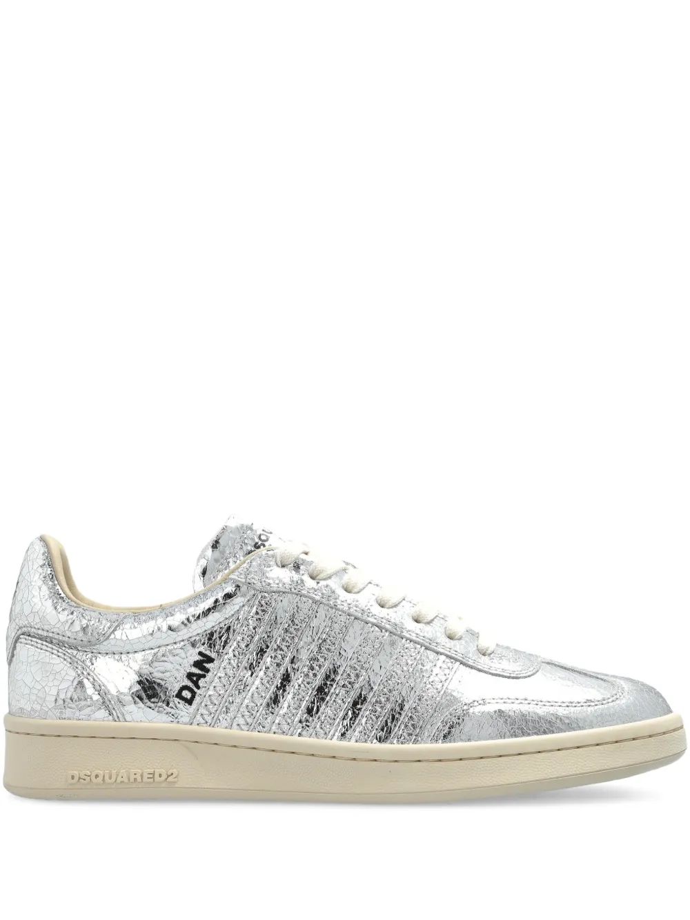 Кроссовки из металлизированной кожи DSQUARED2, серебяный