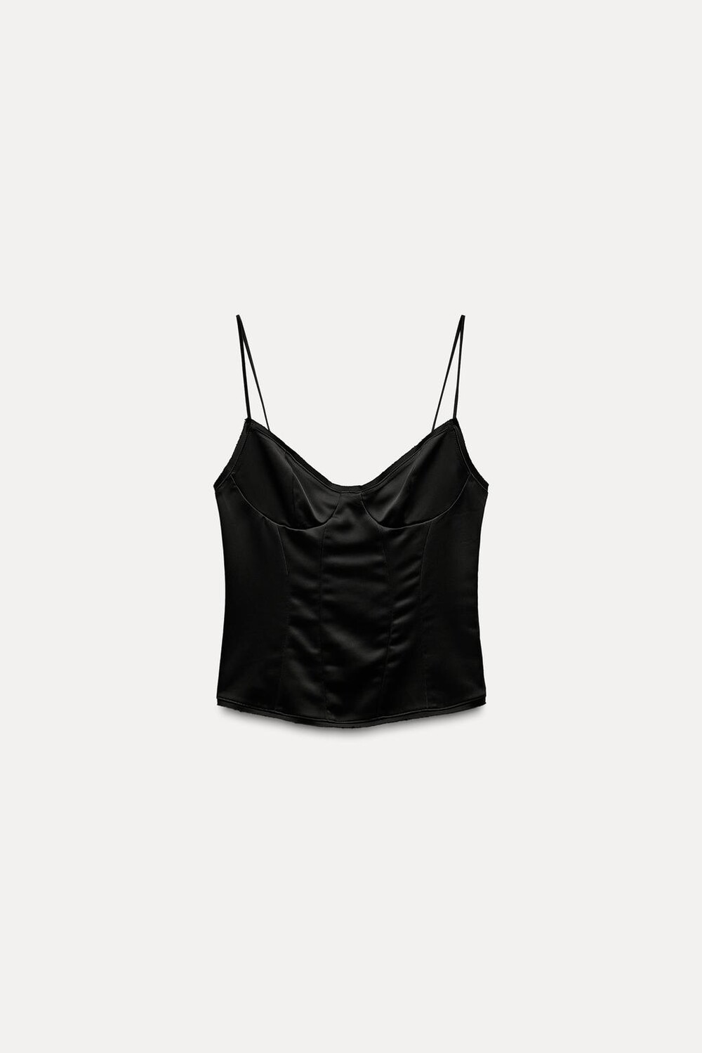 

Атласный топ-комбинезон ZARA, черный