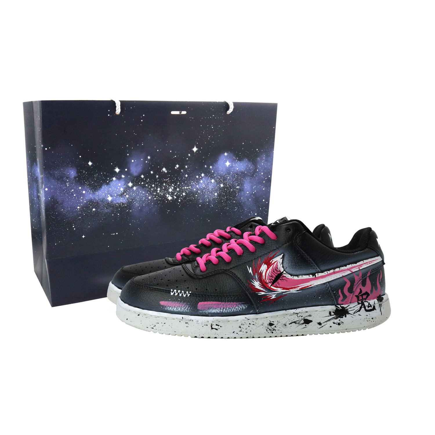 

Nike Court Vision 2 Demon Slayer Coverage Abrasion Resistant Low top Skateboard Shoes Men's Fire Red