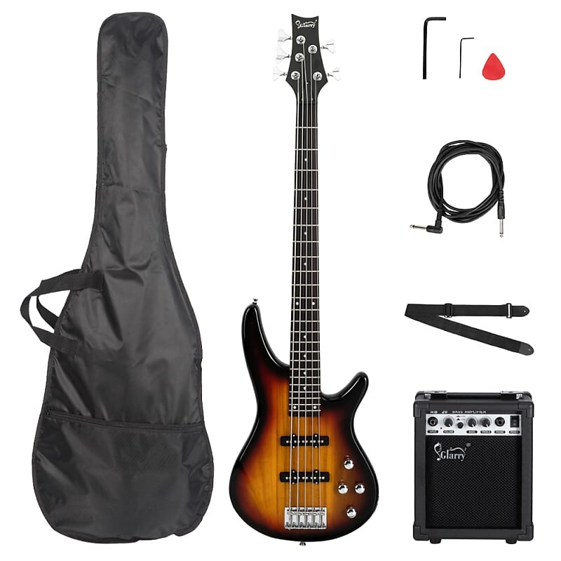 

Басс гитара Glarry GIB 5 String Electric Bass Guitar SS Pick-up w/20W Amplifier Sunset