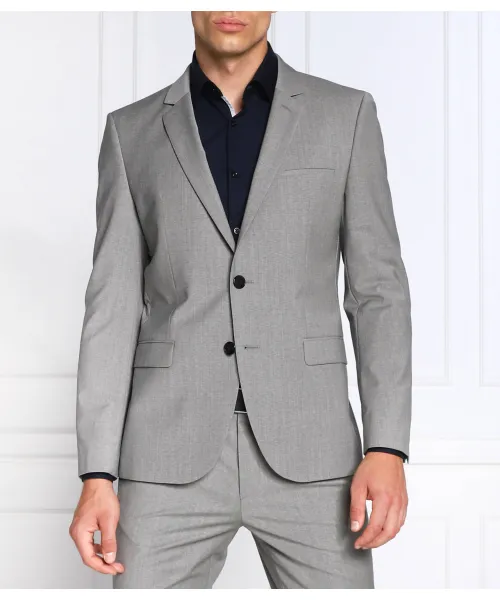 

Элегантный шерстяной жакет arti214x Slim fit Hugo, серый