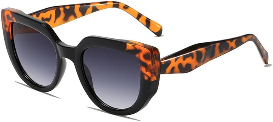 

Модные солнцезащитные очки «кошачий глаз» для женщин, увеличенного размера; мужские солнцезащитные очки с плоскими линзами, защищающие от УФ-излучения UV400 TYUVIVO, Black Leopard