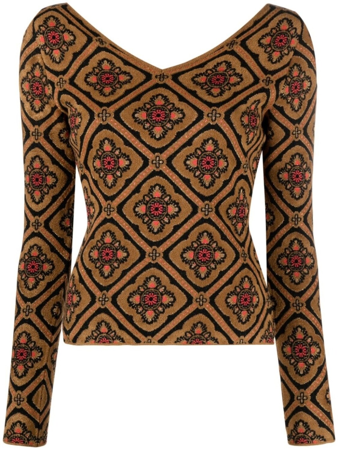 

ETRO трикотажный топ с длинными рукавами, коричневый