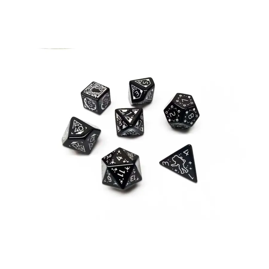 

Поликомплект - Космический человек Обсидиан (7), Semi Precious Stone Dice (Level Up Dice)