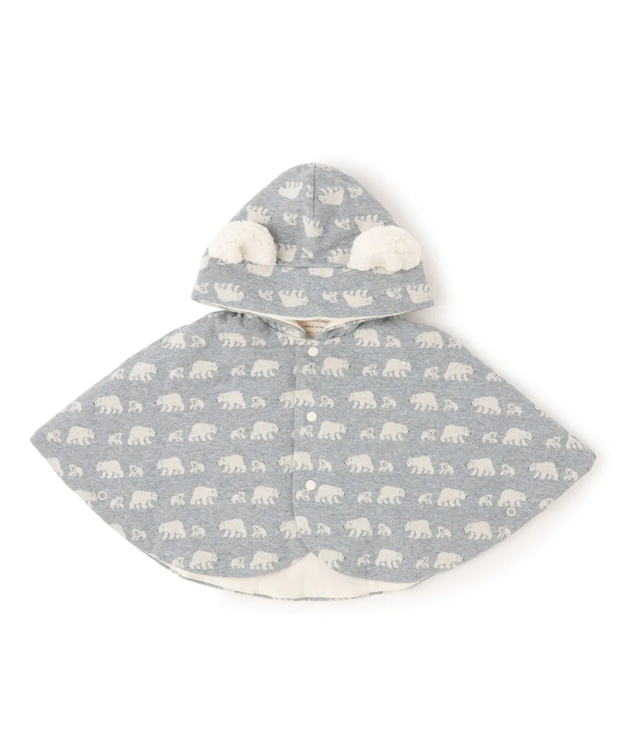 Детское пончо-мантия с капюшоном Organic Jacquard, японское производство, синий