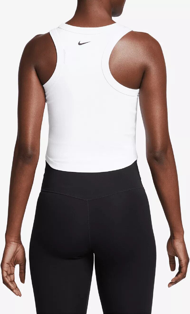 Женская укороченная майка Nike One Fit Dri-FIT, белый — фото 2