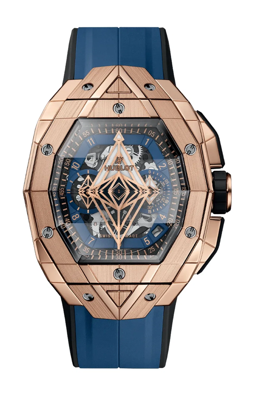 SPIRIT OF BIG BANG SANG BLEU KING GOLD BLUE 42 ММ - ЛИМИТИРОВАННАЯ СЕРИЯ - 648.OX.0151.RX.MXM24 HUBLOT, золотой
