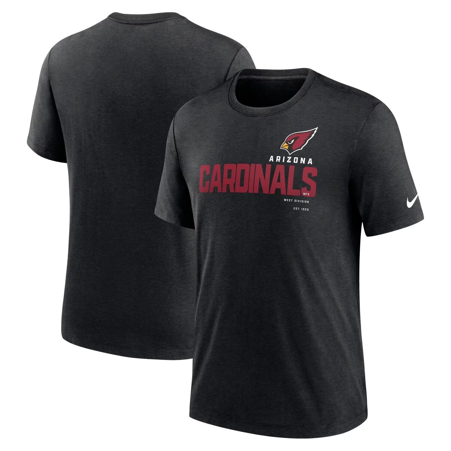 

Мужская футболка Heather Black Arizona Cardinals Team Tri-Blend Nike