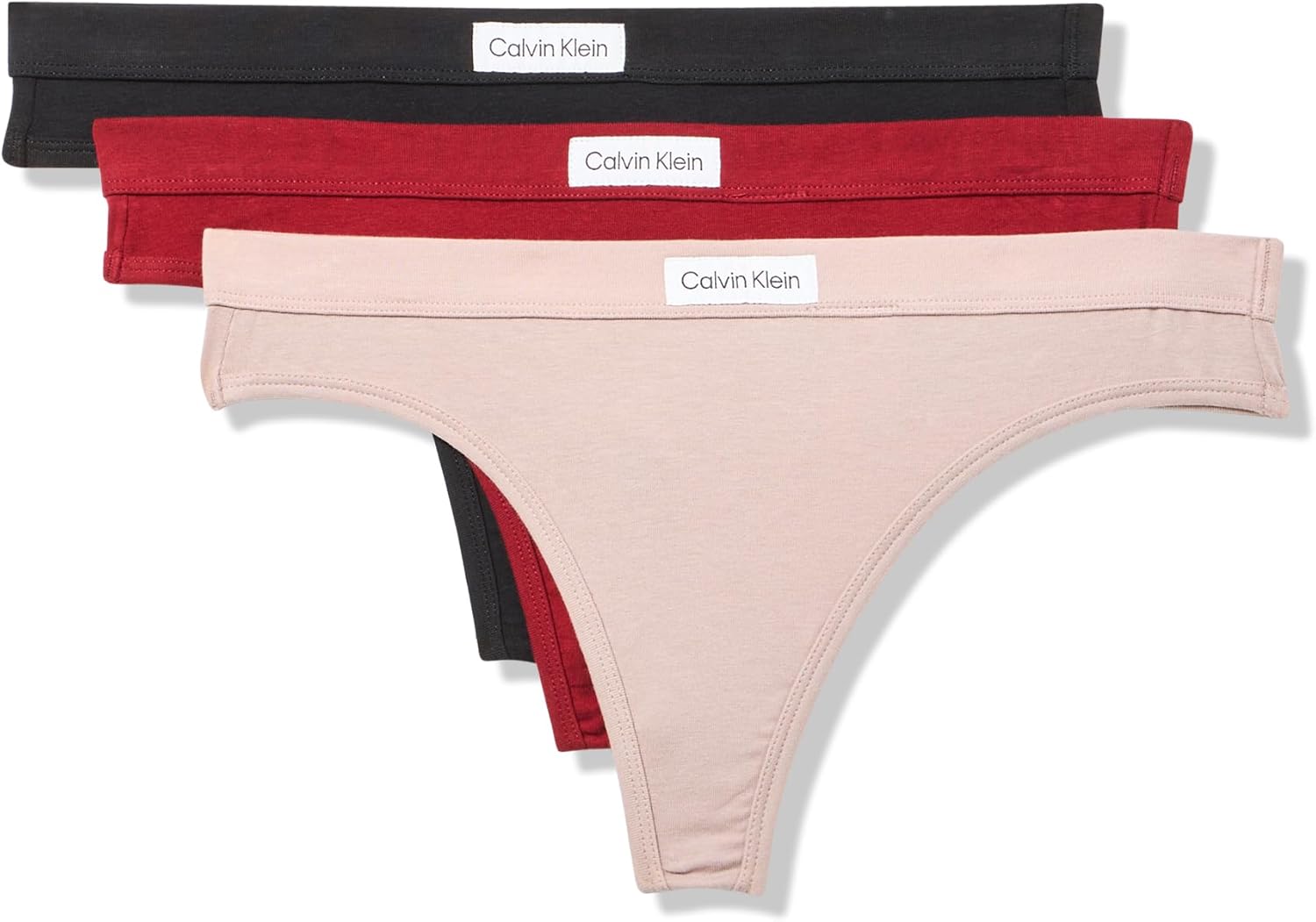 

Женские трусики-стринги Calvin Klein Comfort Logo из хлопка и эластичного материала, 3 пары, Black/Fresh Taupe/Fall Berry