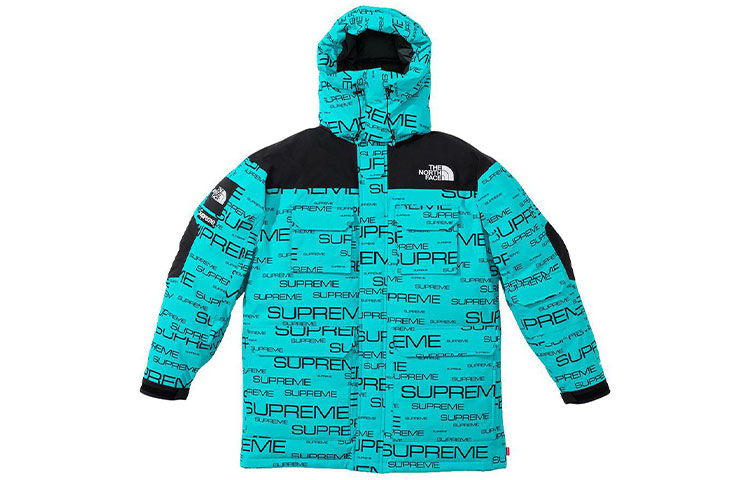 

Пуховик Supreme The North Face, черный / белый