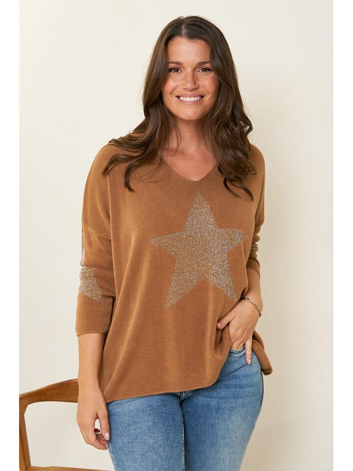 

Пуловер Curvy Lady, светло-коричневый