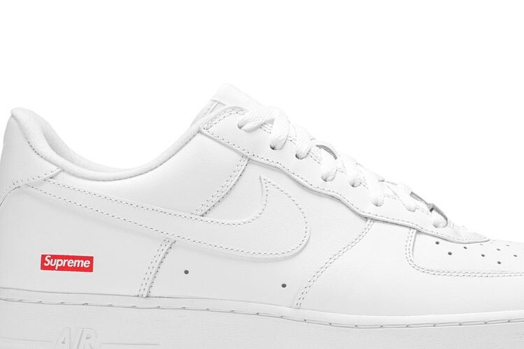 Кроссовки Nike Supreme x Air Force 1 Low Box Logo - White, белый — фото 2